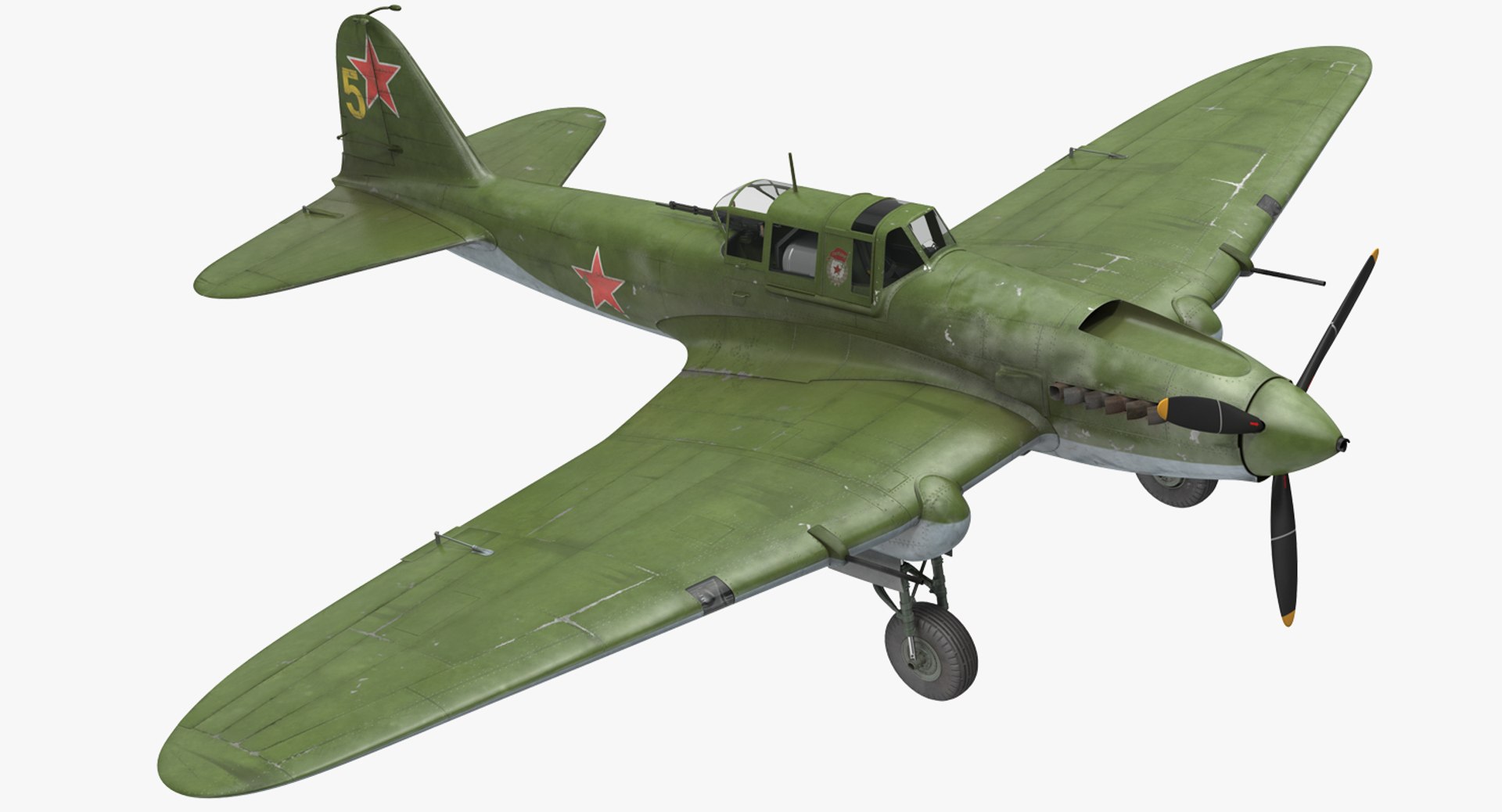 Ilyushin Il-2 WWII Soviet Attack Aircraft 3D model preview