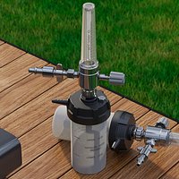 Inhalation Oxygen Humidifier Bottle Black  Cap