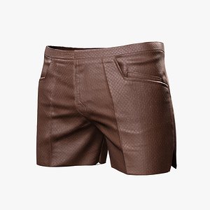 Brown Leather Shorts - Game-Ready 3D Clothing
