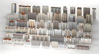 Mega Urban Apartment  Skyscraper Kit  Game Ready Mid Poly City Building Pack