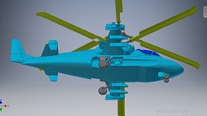 3D kamov ka-52 helicopter