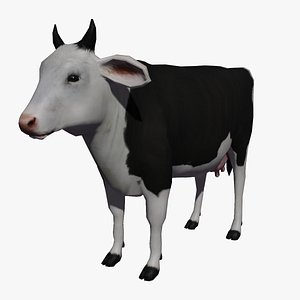 Lowpoly Rigged Game Cow 3D model