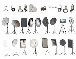 Studio Lighting Photography Light Photo Studio Light Collection 3D model