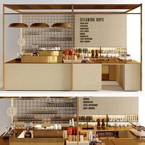Coffee Shop Counter 3D