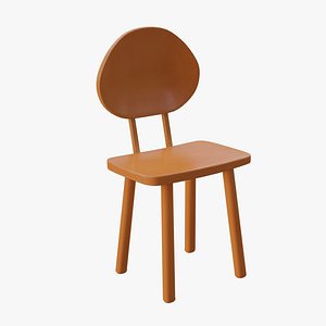 Cartoon brown wooden chair