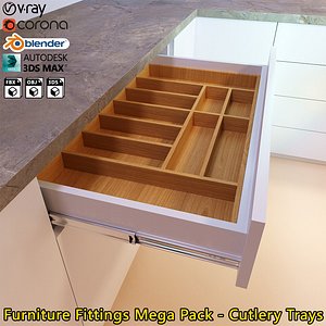 3D Furniture Fittings Mega Pack - Cutlery Trays model