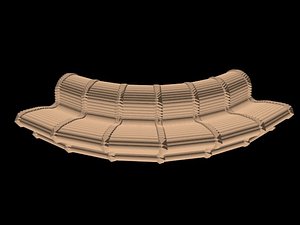 wooden bench 3d model