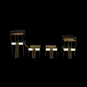 Watchtower set 3D model 3D model