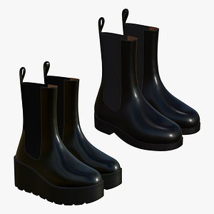 Realistic Leather Boots V9 3D model