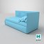 Corner Single Bed 3D