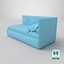 Corner Single Bed 3D