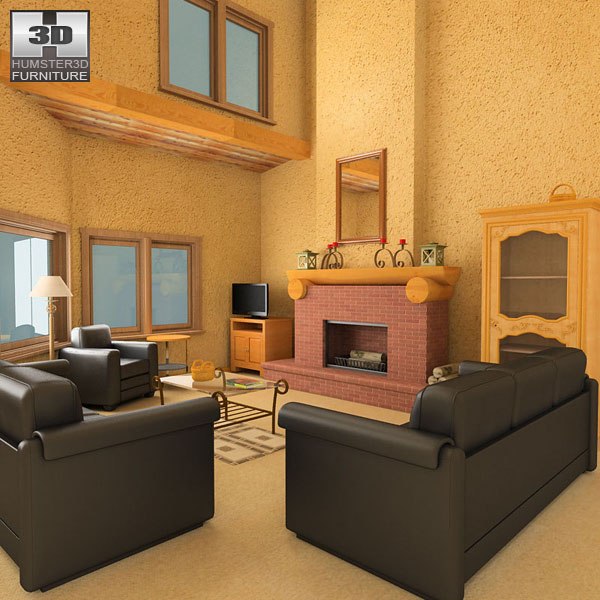 3ds max living set