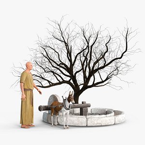 Village Priest Mule Powered Mill Stone