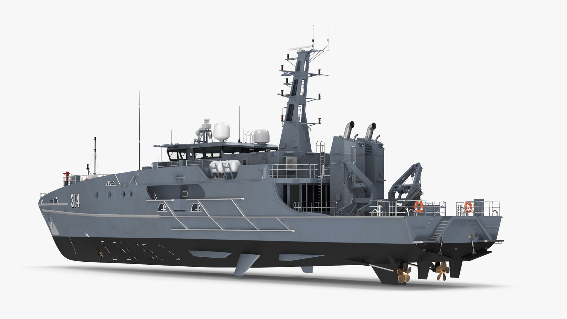 Patrol Boat ADV Cape Otway Rigged for Maya 3D model preview