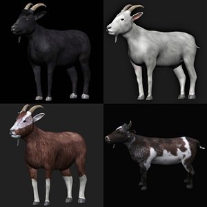 fully rigged goat 3D model