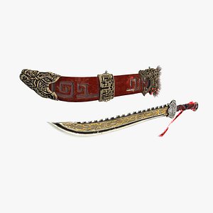 Ancient Asian machete 3D