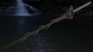 3D 7 branched sword Shichishito lowpoly-8394
