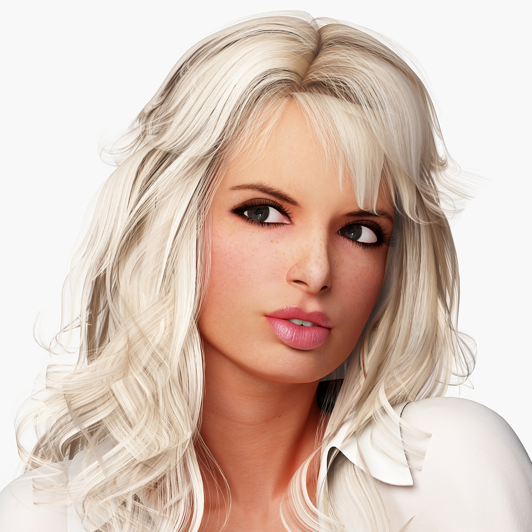 3d Blonde Woman Character Casual