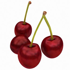 3D cherry fruit food