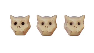 Stylized Evil Skull with cat ears or cute horns Low-poly