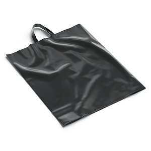 Black Loop Handle Plastic Bag - shop carry packet