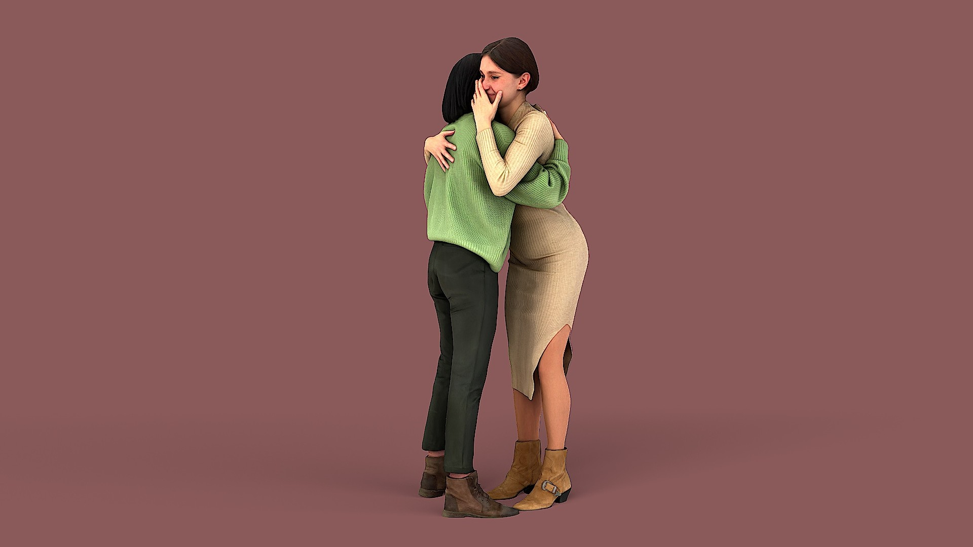 3D Girls Hugs model - TurboSquid 1836276
