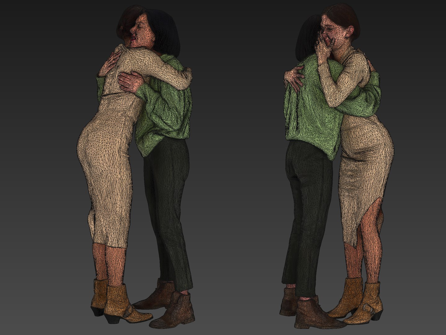 3D Girls Hugs model - TurboSquid 1836276