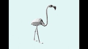 3D flamingo bird oby
