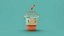 Low-Poly-Marktstand-Kiosk-Eisbecher