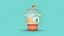 Low-Poly-Marktstand-Kiosk-Eisbecher