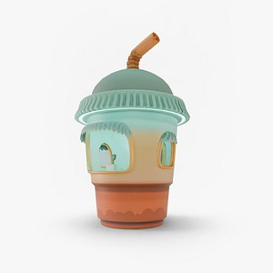 Low Poly Market Stall Kiosk Ice Cup