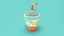 Low-Poly-Marktstand-Kiosk-Eisbecher