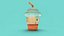 Low-Poly-Marktstand-Kiosk-Eisbecher