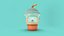Low-Poly-Marktstand-Kiosk-Eisbecher