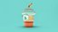 Low-Poly-Marktstand-Kiosk-Eisbecher