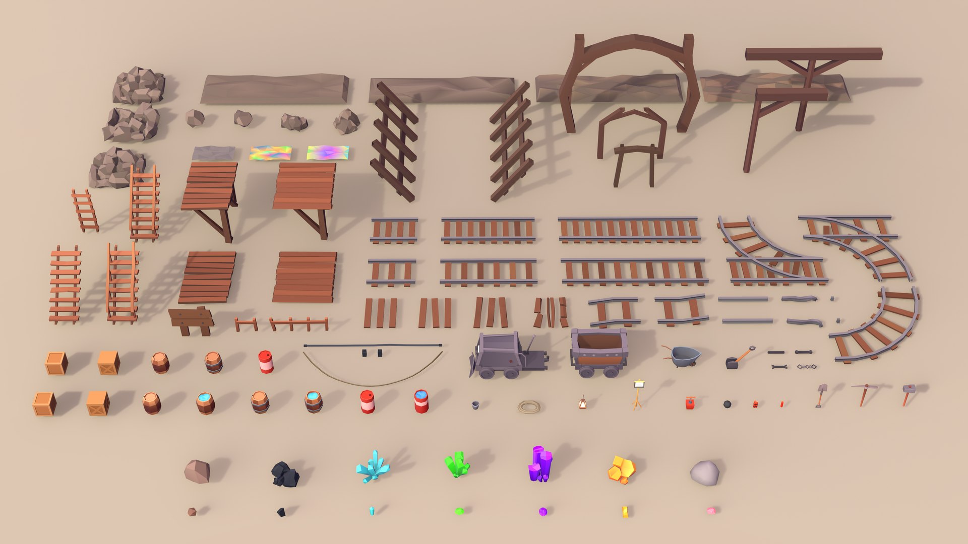 3D LowPoly Stylized Mining Asset - TurboSquid 2383286