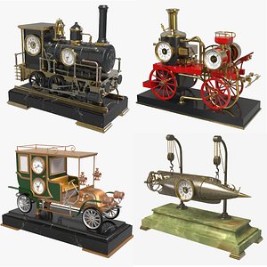 3D automaton industrial clocks model