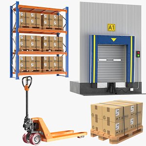 3D Detailed Warehouse Collection 02 model
