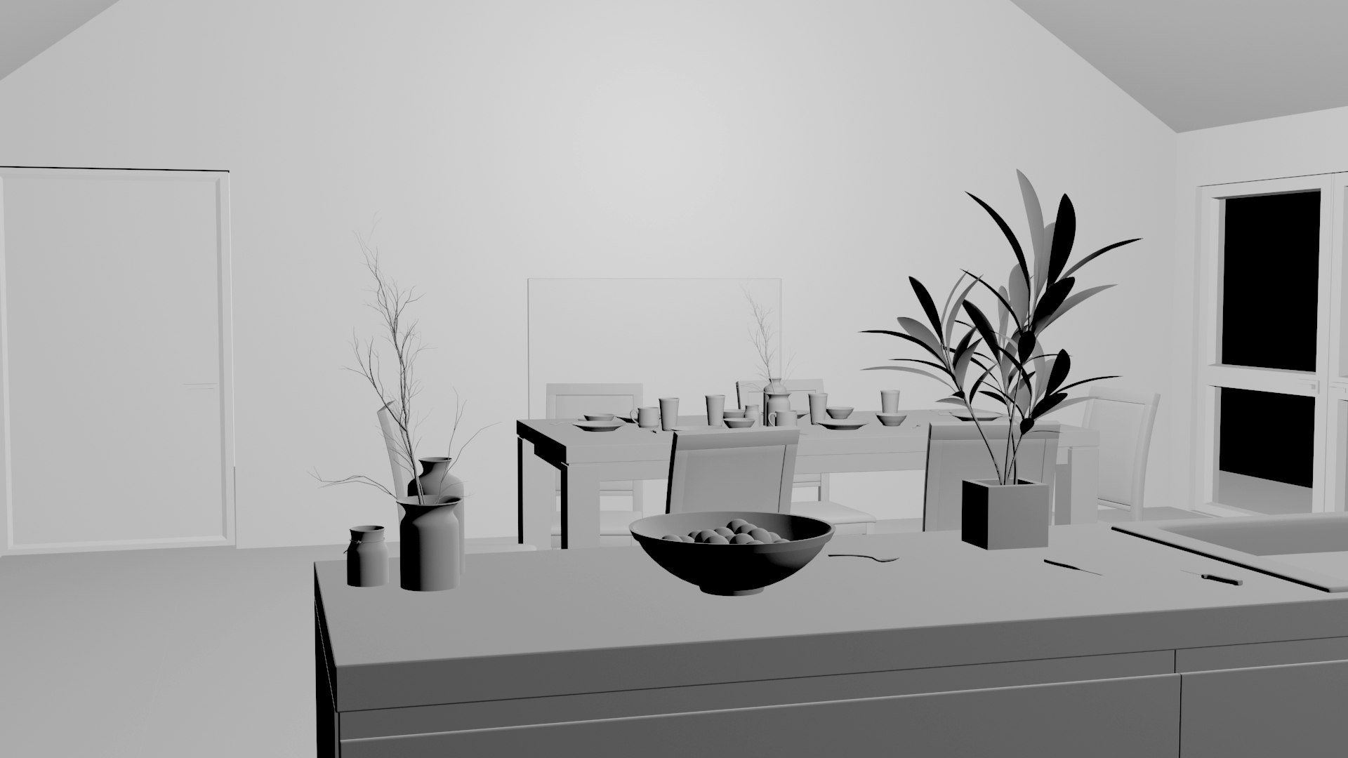 Kitchen 2 room interior 3D model - TurboSquid 1693520