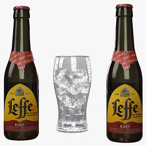 leffe ruby beer bottles 3D model