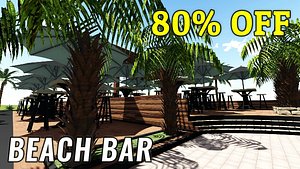 3D beach coffee model