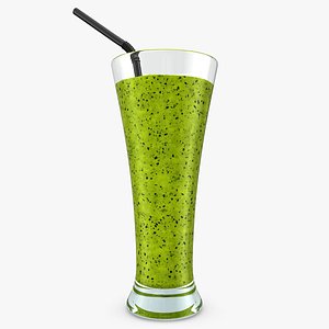 3d model realistic smoothie kiwi