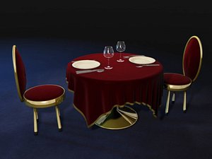 3d table chairs model