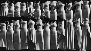 3D Basemesh Dress Collection v1