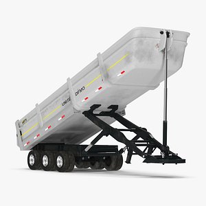 3D Dump Trailer with Hydraulic Lift Rigged model