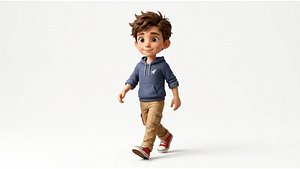 3D Stylized Cartoon Boy Character Rigged  Animated Game Ready Kid Avatar