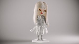 3D model Olivia doll in Pajama and Skirt Pose 01