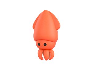 squid character 3D model