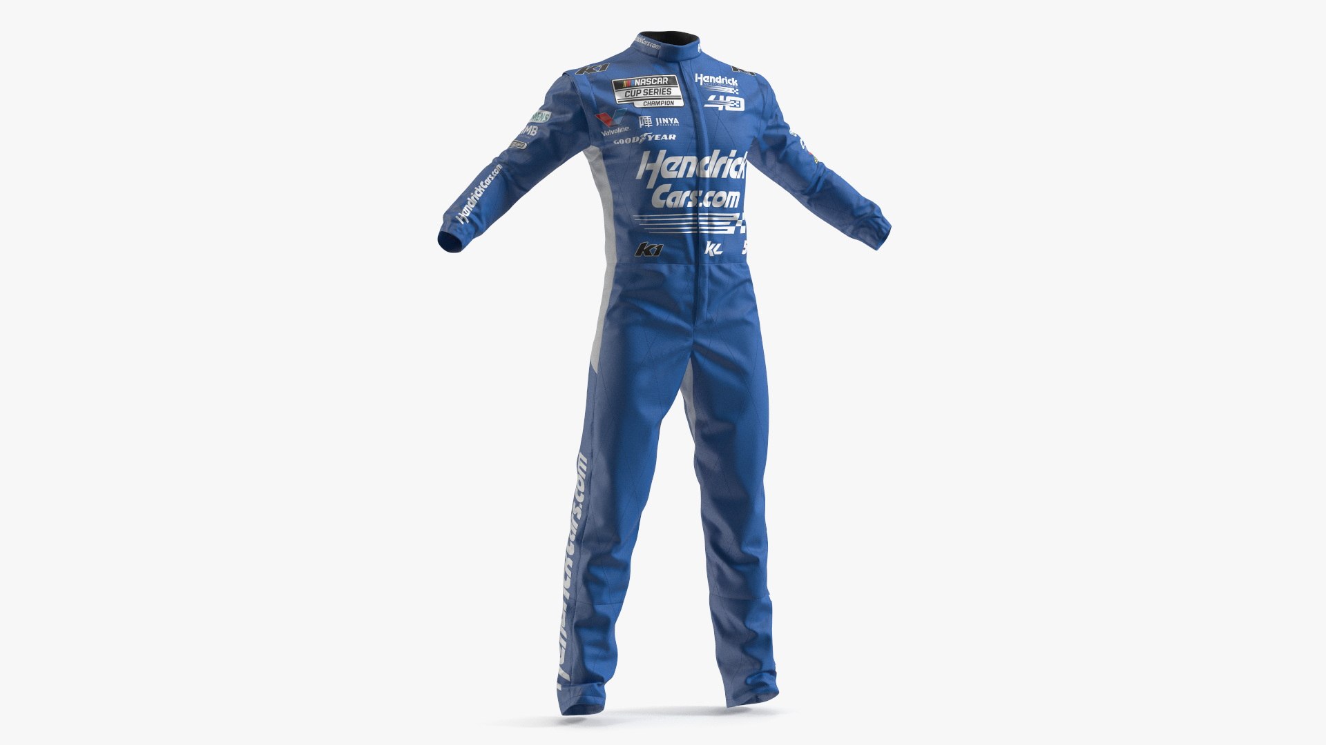 Goodyear Sponsored NASCAR Racing Suit Blue 3D model preview