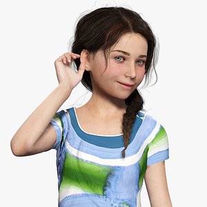 lily -Realistic Sweet Girl Child Sister Low-poly